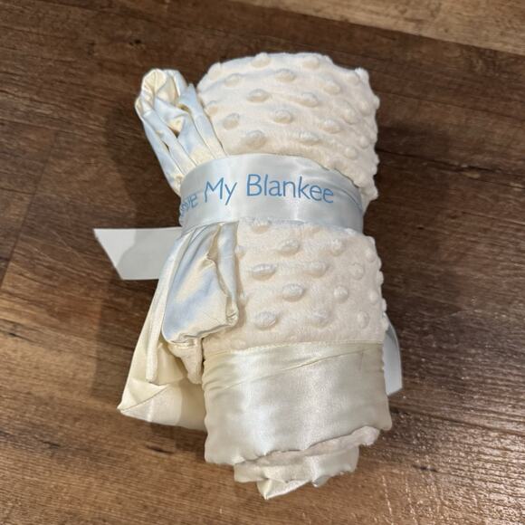 NWT My Blankee by Luca Charles Minky Dot Velour Satin Trim Baby Blanket Lovey - Picture 3 of 4